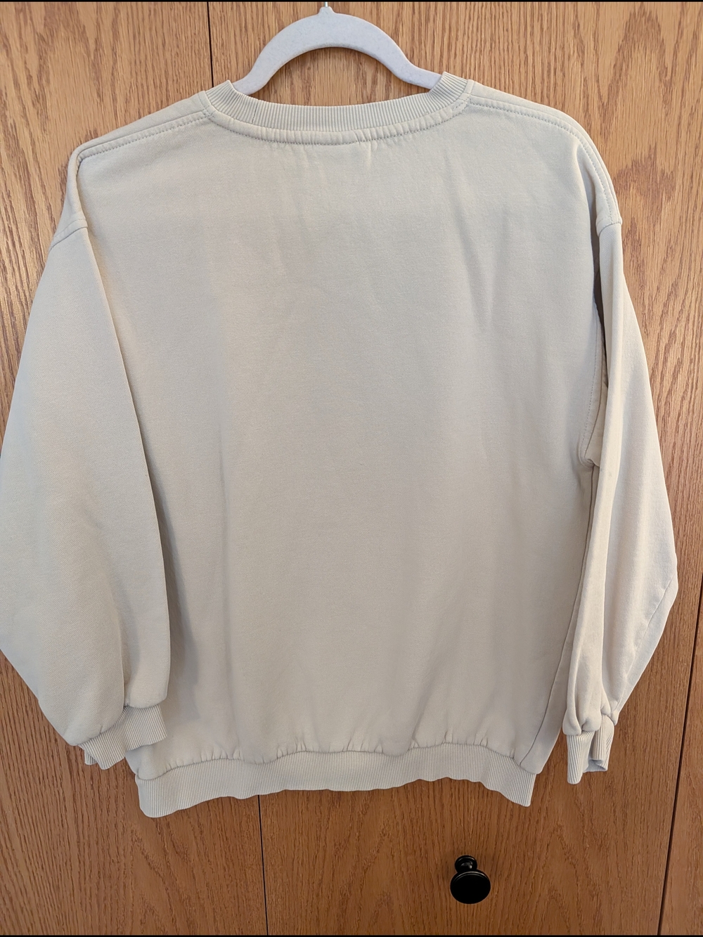 Nike Crewneck Sweatshirt in Light Beige with White Swoosh - Picture 4 of 4